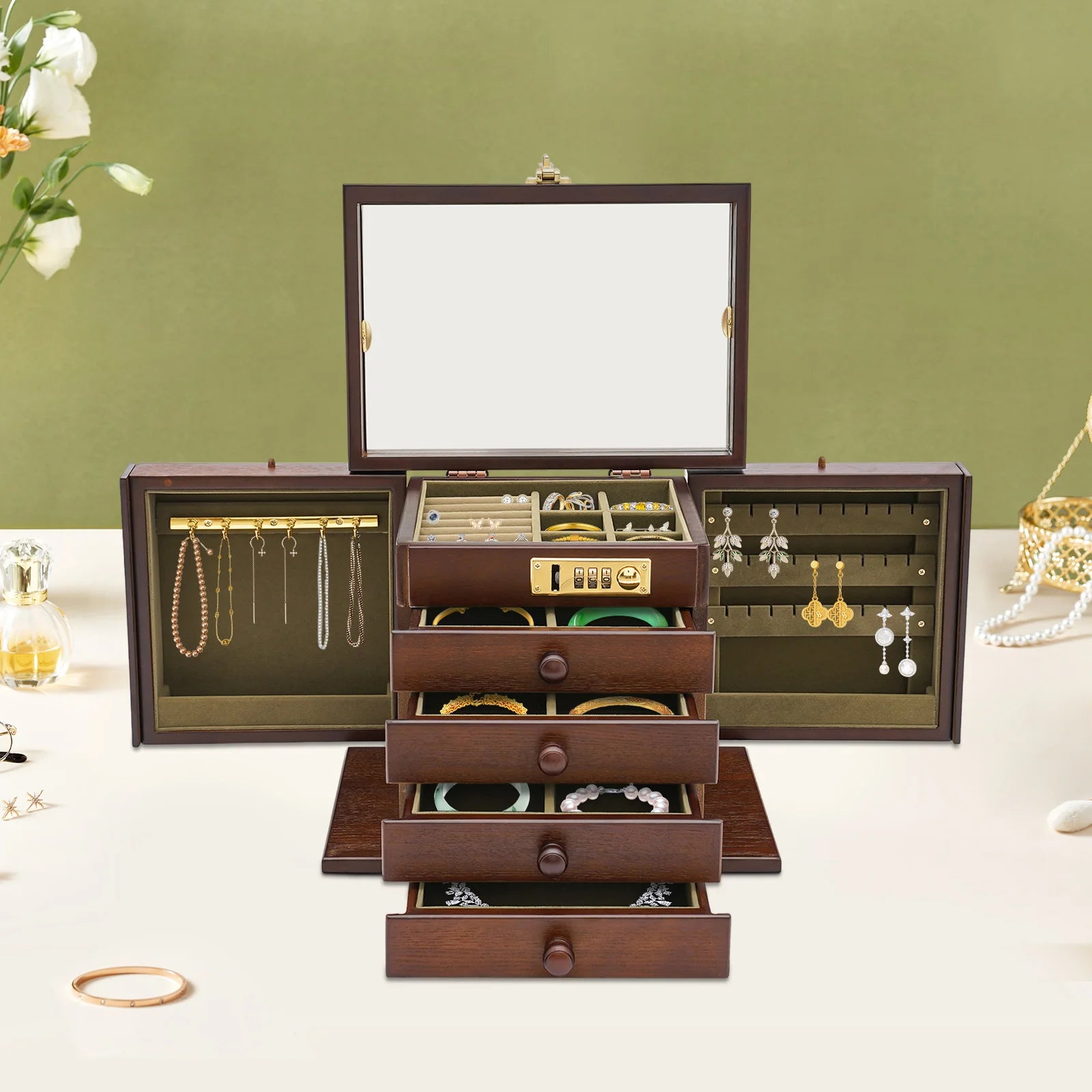 Boîte à bijoux en bois de noyer