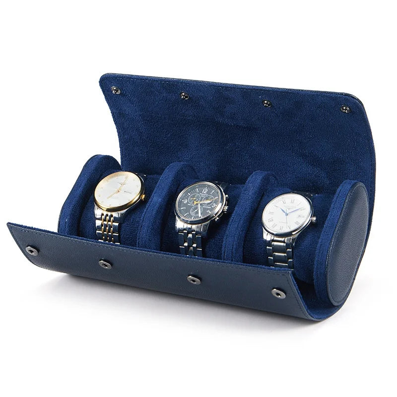 Étui 3 montres en cuir compact
