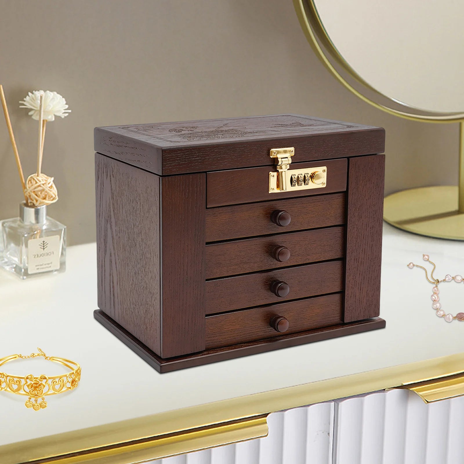 Boîte à bijoux en bois de noyer