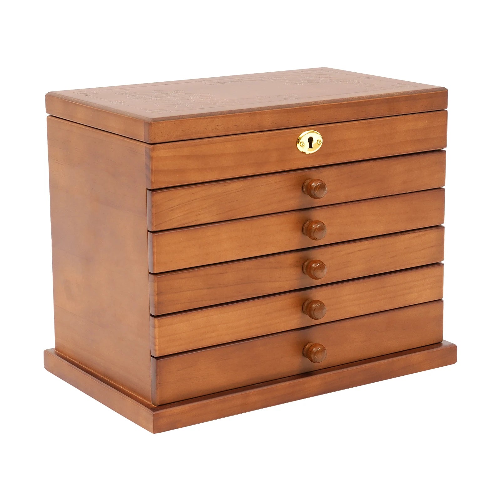 Boîte à bijoux minimaliste en bois 6 niveaux