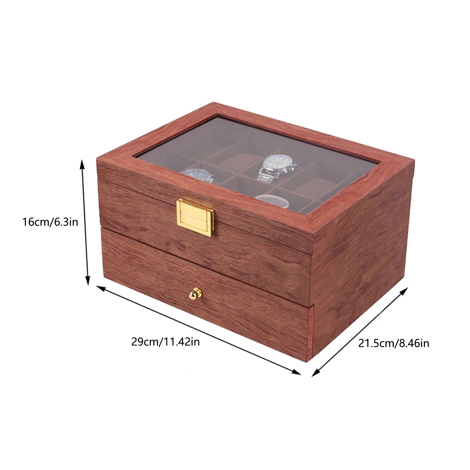 Boîte pour 20 montres en bois et vitré