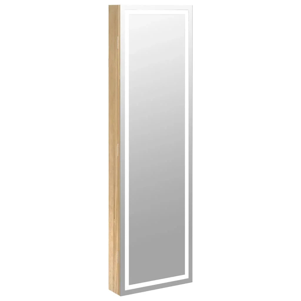 Armoire à bijoux murale blanche et bois
