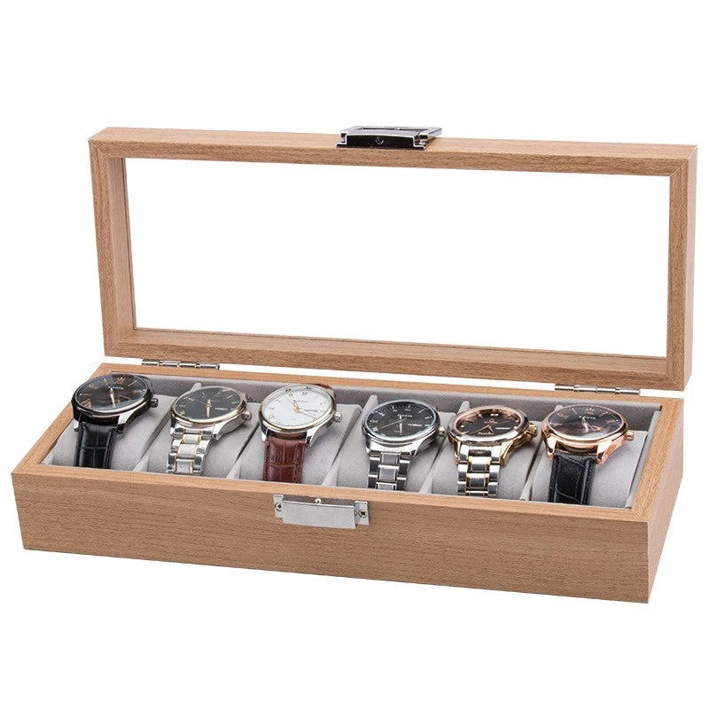 Boîte pour 6 montres en bois de noyer