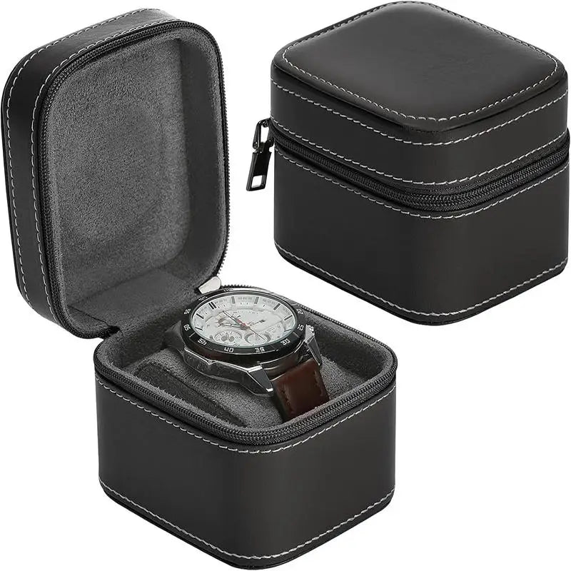 Pochette à montre compact en cuir