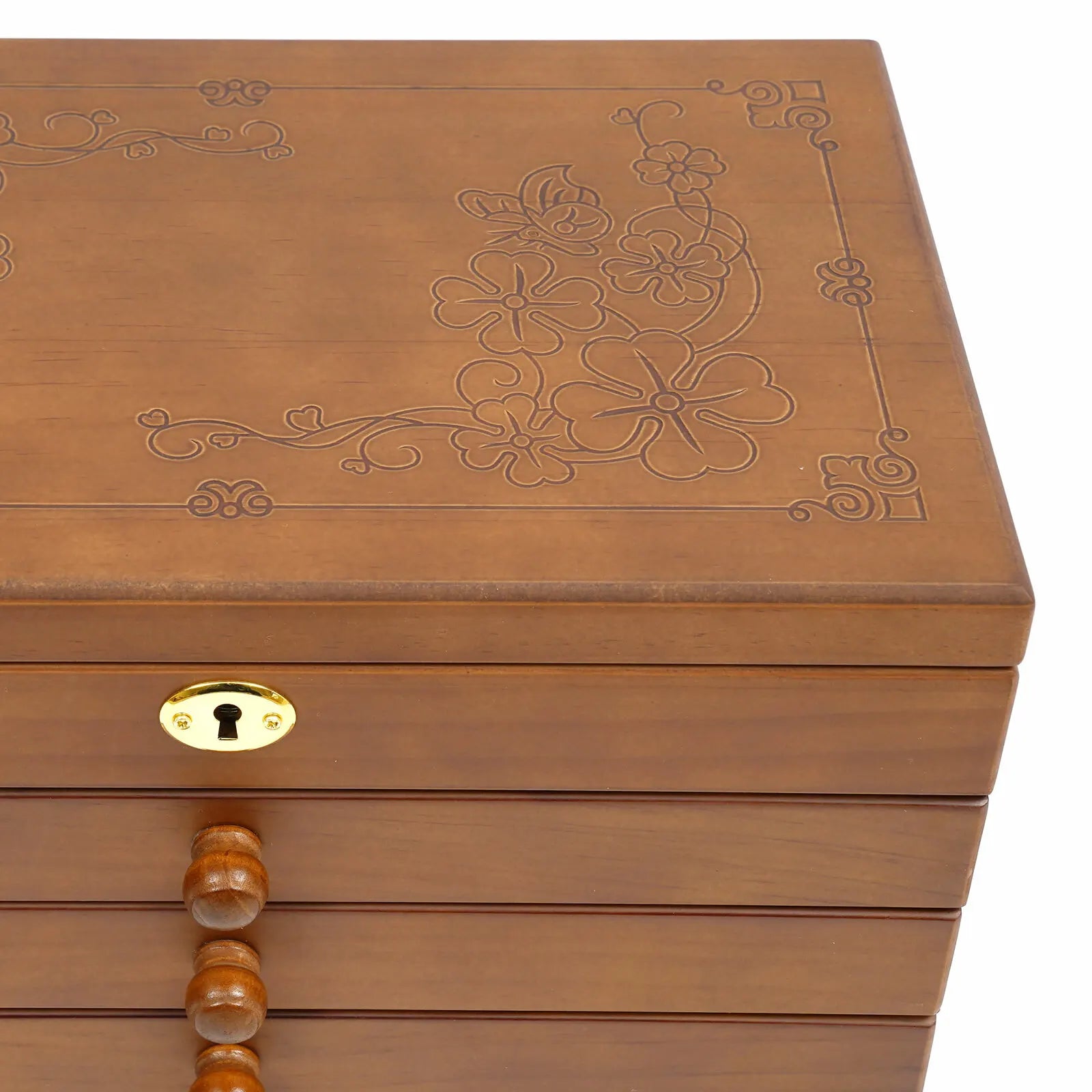 Boîte à bijoux minimaliste en bois 6 niveaux