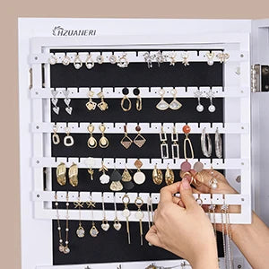Armoire à bijoux sur pied avec miroir