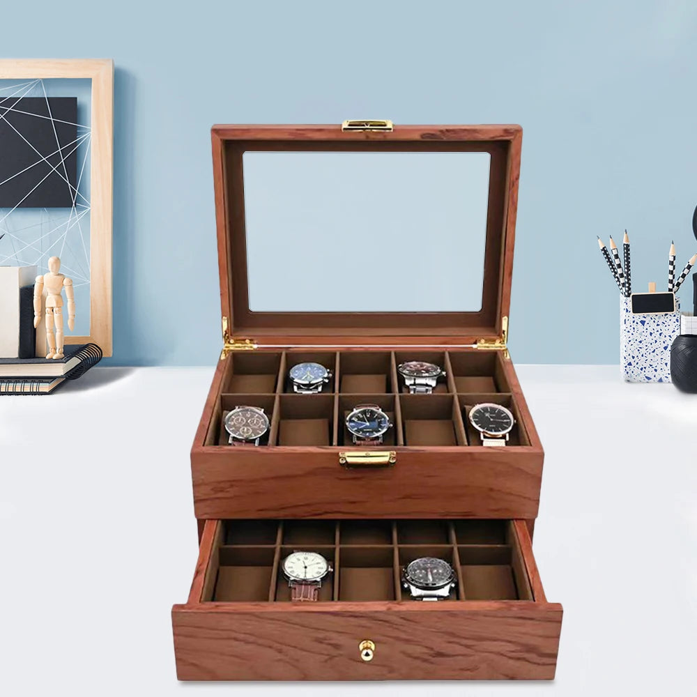 Boite à montres en bois naturel