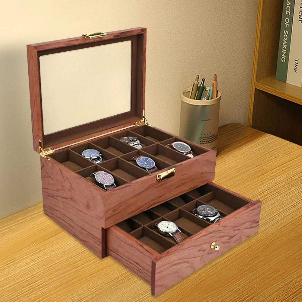 Boite à montres en bois naturel