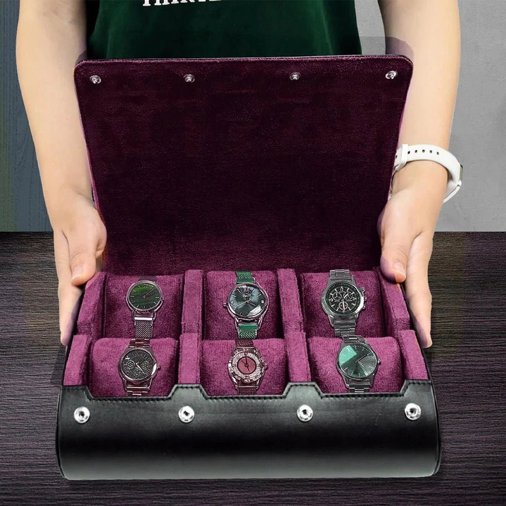 Coffret rectangulaire en cuir pour montres