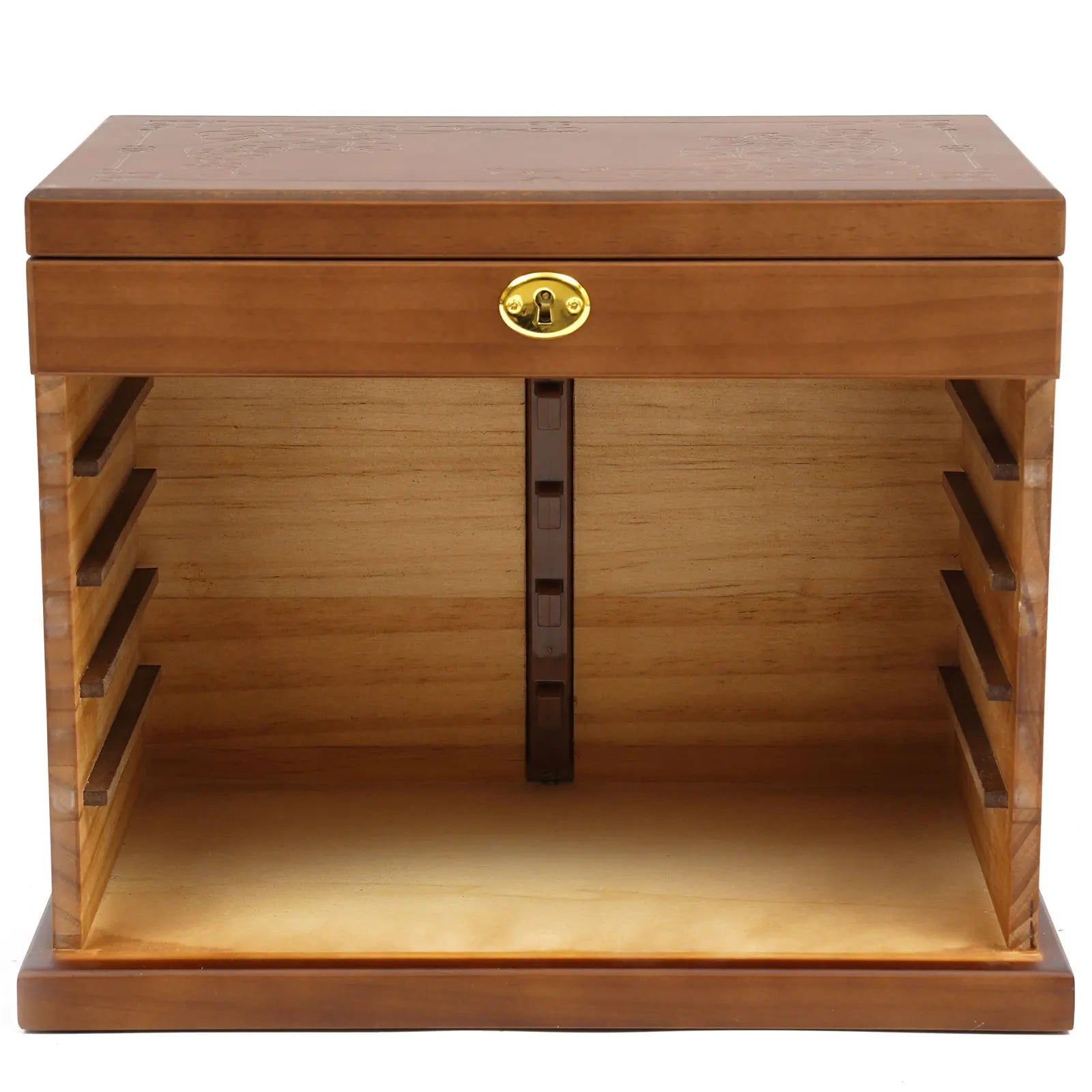 Boîte à bijoux en bois 6 tiroirs avec miroir