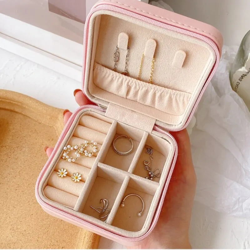 Boîte à bijoux élégante en cuir double niveau