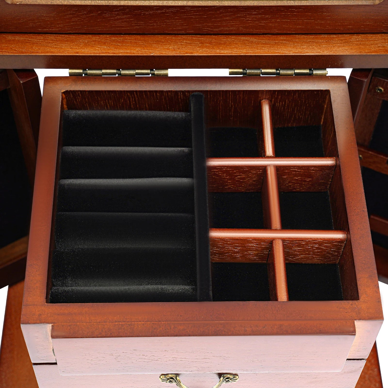 Boîte à bijoux en bois massif 5 niveaux