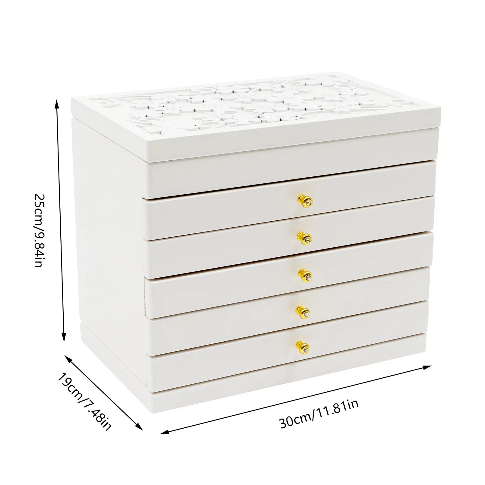 Boîte à bijoux blanche 6 tiroirs