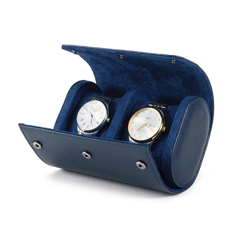 Étui 2 montres en cuir compact