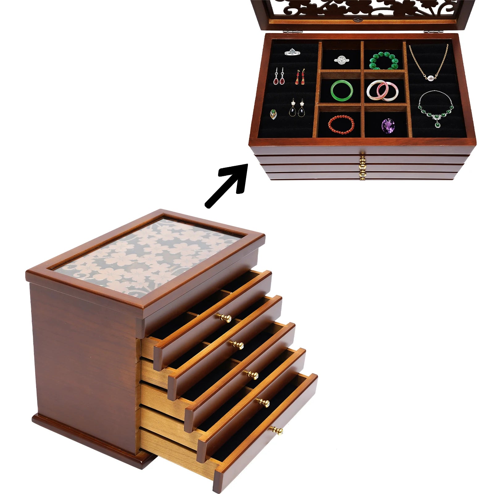 Boîte à bijoux élégante en bois