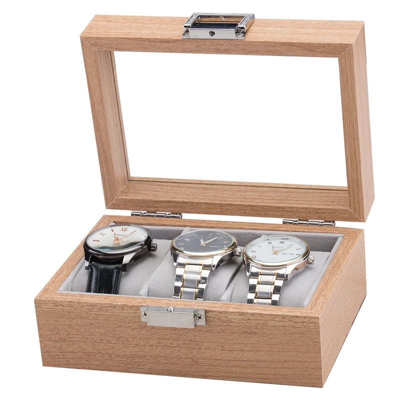 Boîte pour 3 montres en bois de noyer