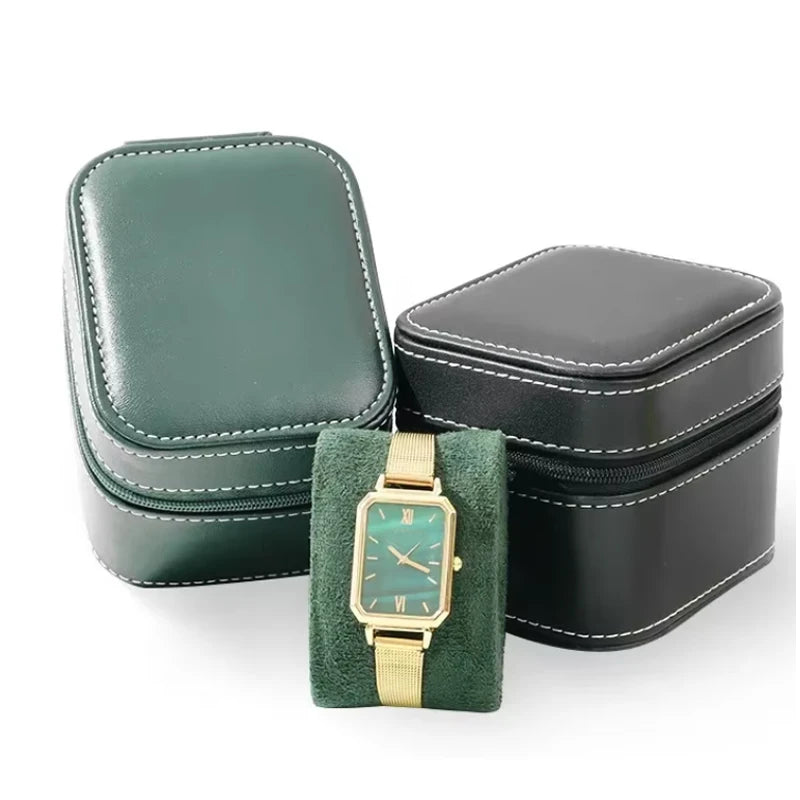 Pochette à montre compact en cuir