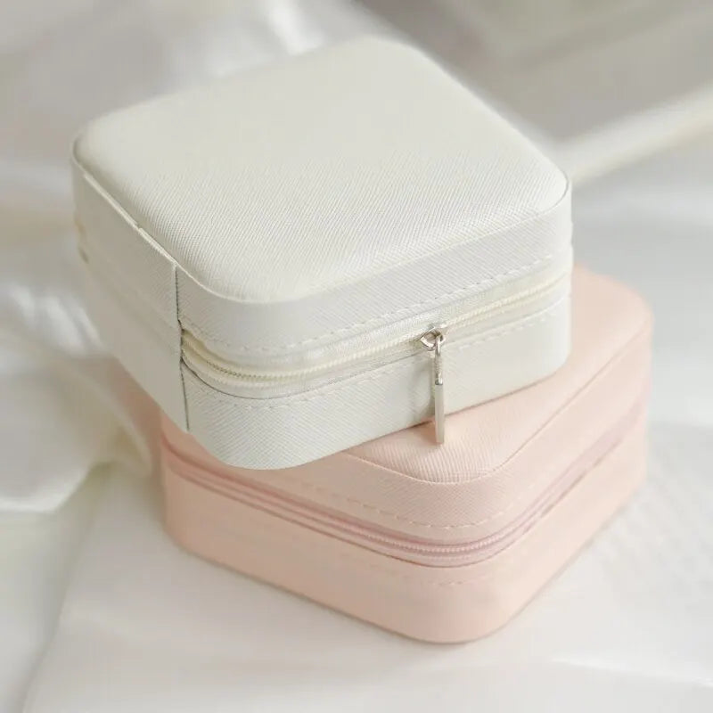 Boîte à bijoux élégante en cuir double niveau
