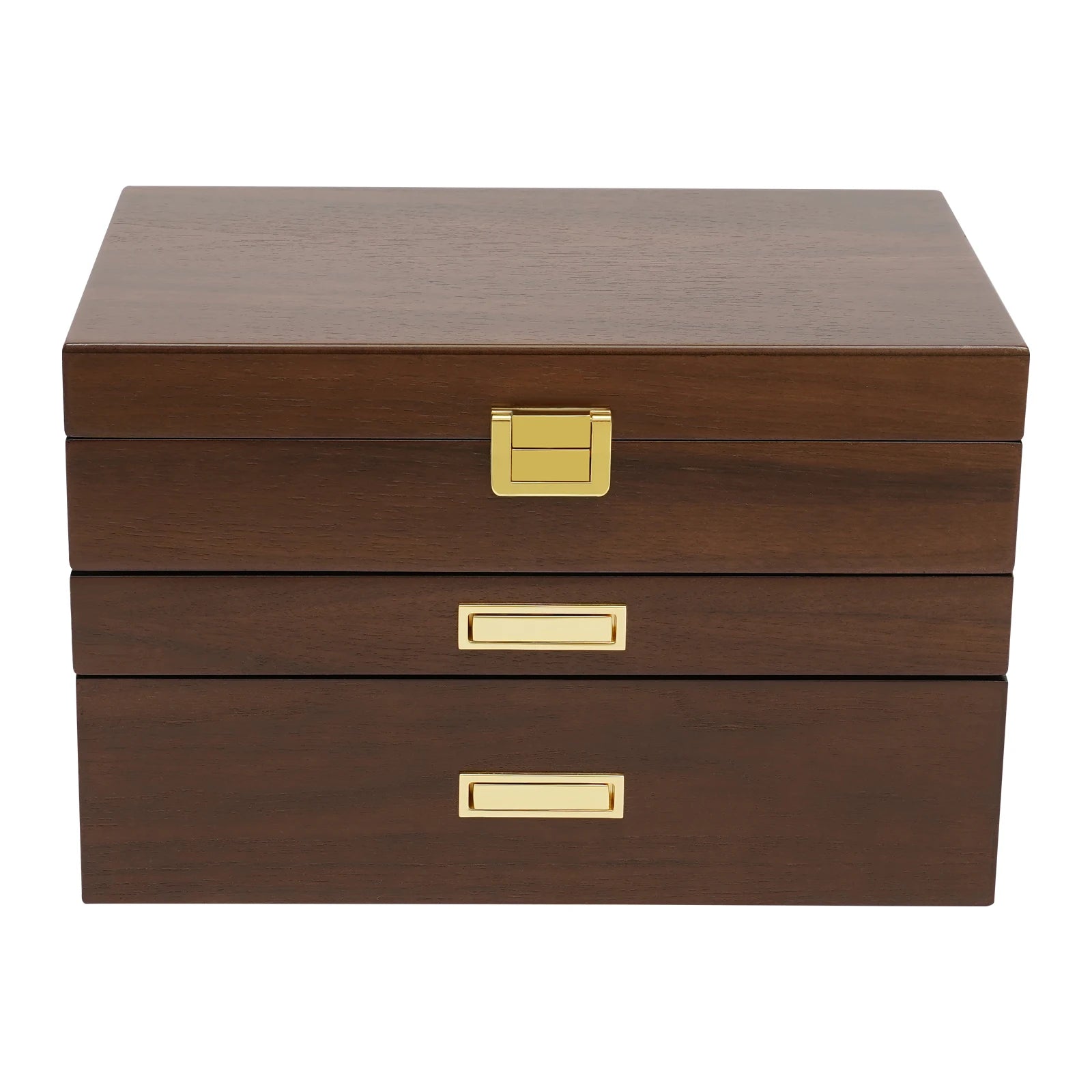 Boîte à bijoux en bois de noyer minimaliste