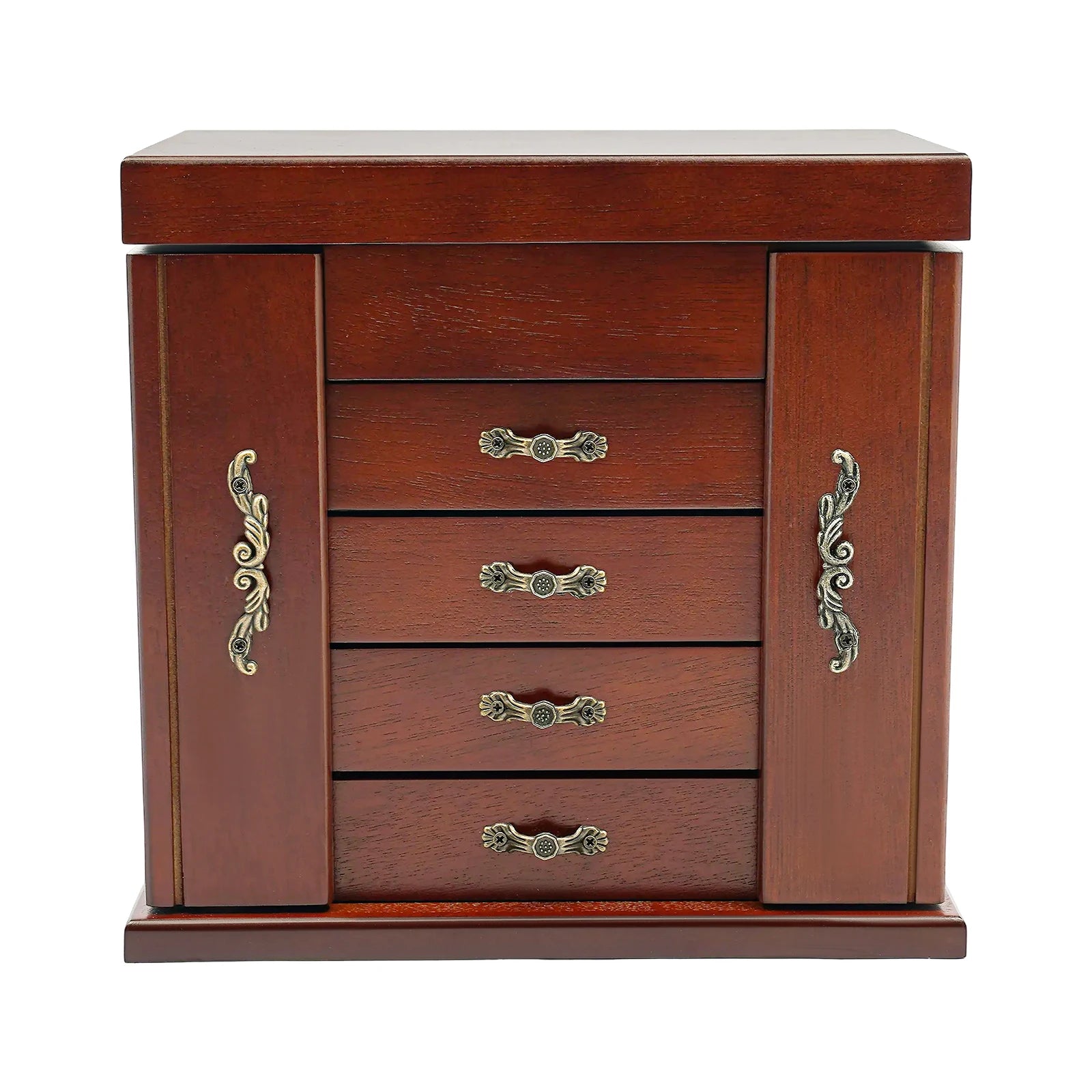 Boîte à bijoux en bois massif 5 niveaux