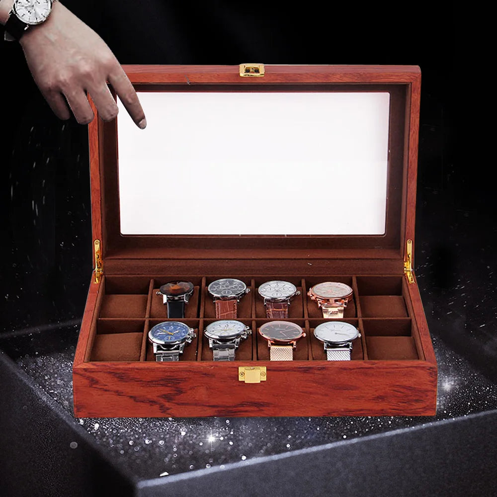 Boîte à montres en bois 12 emplacements