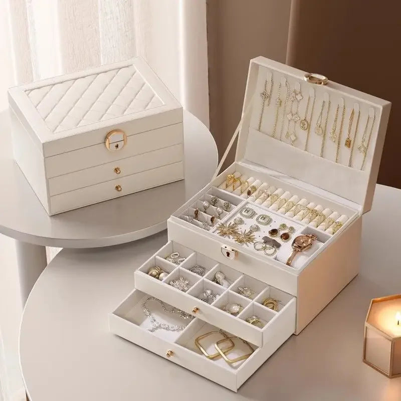 Boîte à bijoux à trois niveaux